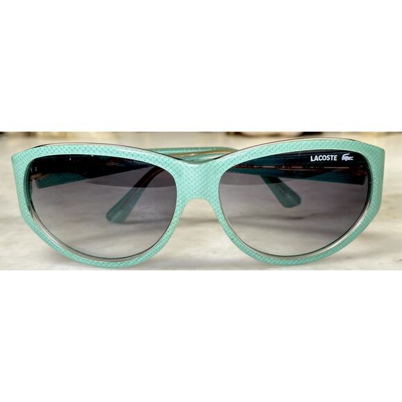 Lacoste Vintage Mint Green Gold Sunglasses 1990’s Green Pattern - Picture 8 of 16